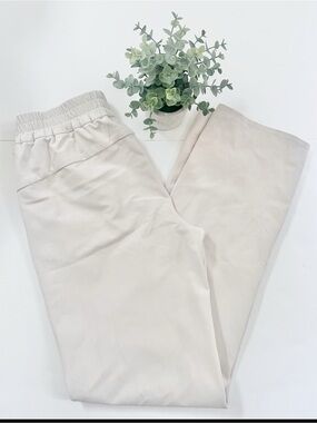 Rare Lululemon lab Stretch Cupro Slit Pants 32" White Opal Size 6